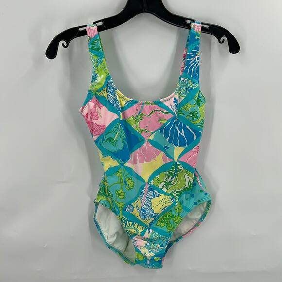 Lily Pulitzer Other - Lily Pulitzer Women's Blue & Pink Print 1 Piece Swimsuit Size Small